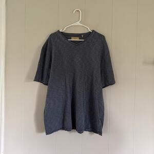 True Grit dry goods light faded navy blue V-neck short sleeve t shirt men's XL
